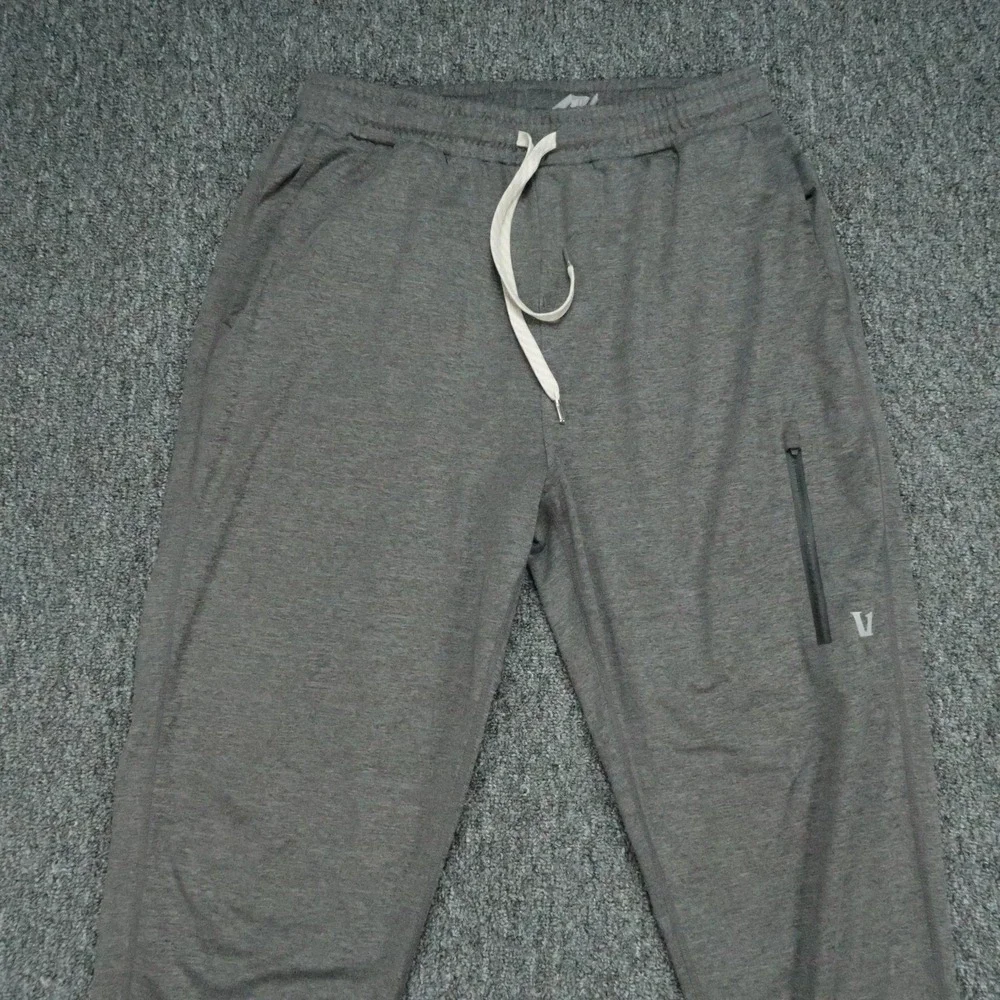 Vuori Pants Mens Small Gray Sunday Performance Jogger Athletic Zip Pocket V416